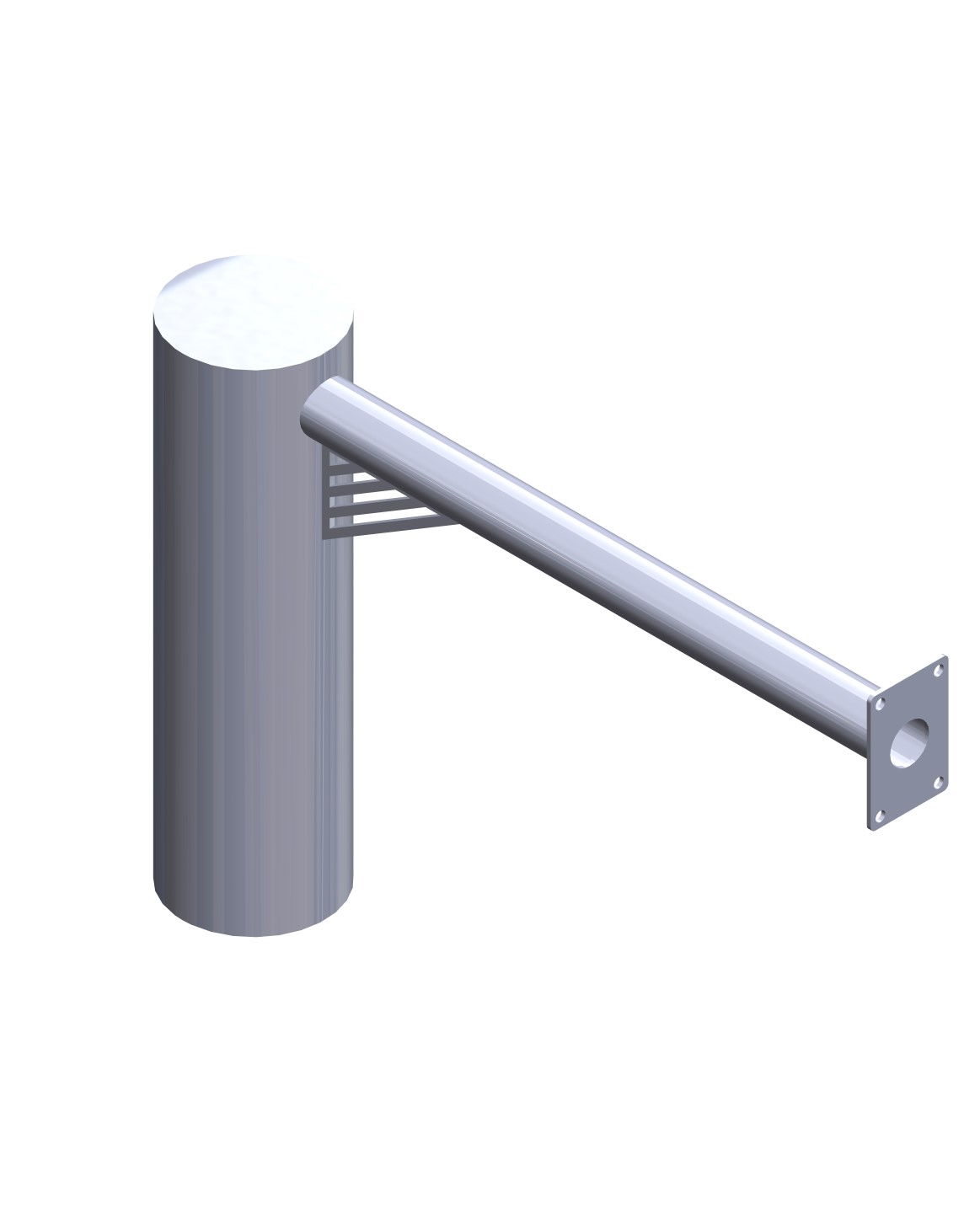 tète pivotante 1 caméra Extension simple Mât Rond – Image 1